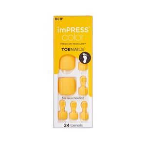imPRESS Press-on Pedicure
Mustard Yellow square toenails